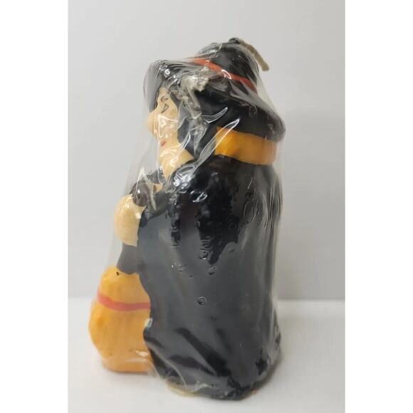 Vintage Witch Holding Broom Candle New in Packaging 4" SKU H30 - Picture 3 of 7